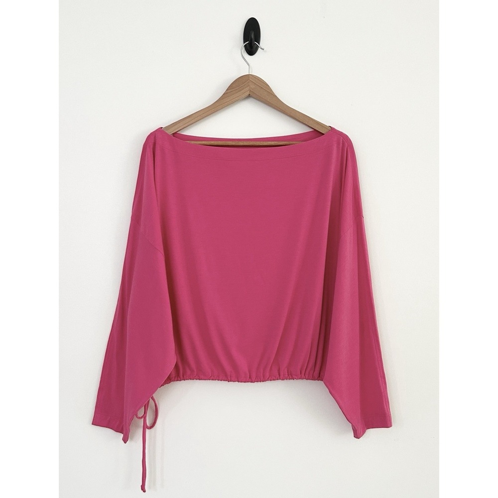 Athleta XL Pink Long Sleeves UPF 25 Breathable Moisture Wick Cool Down Top NWOT - Picture 2 of 16